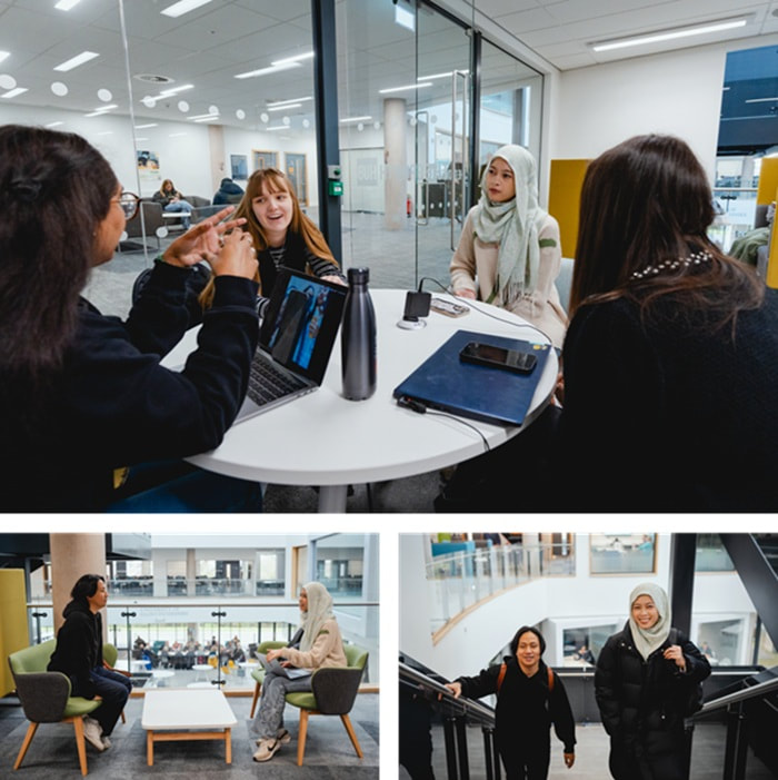 Students studying together in the UK